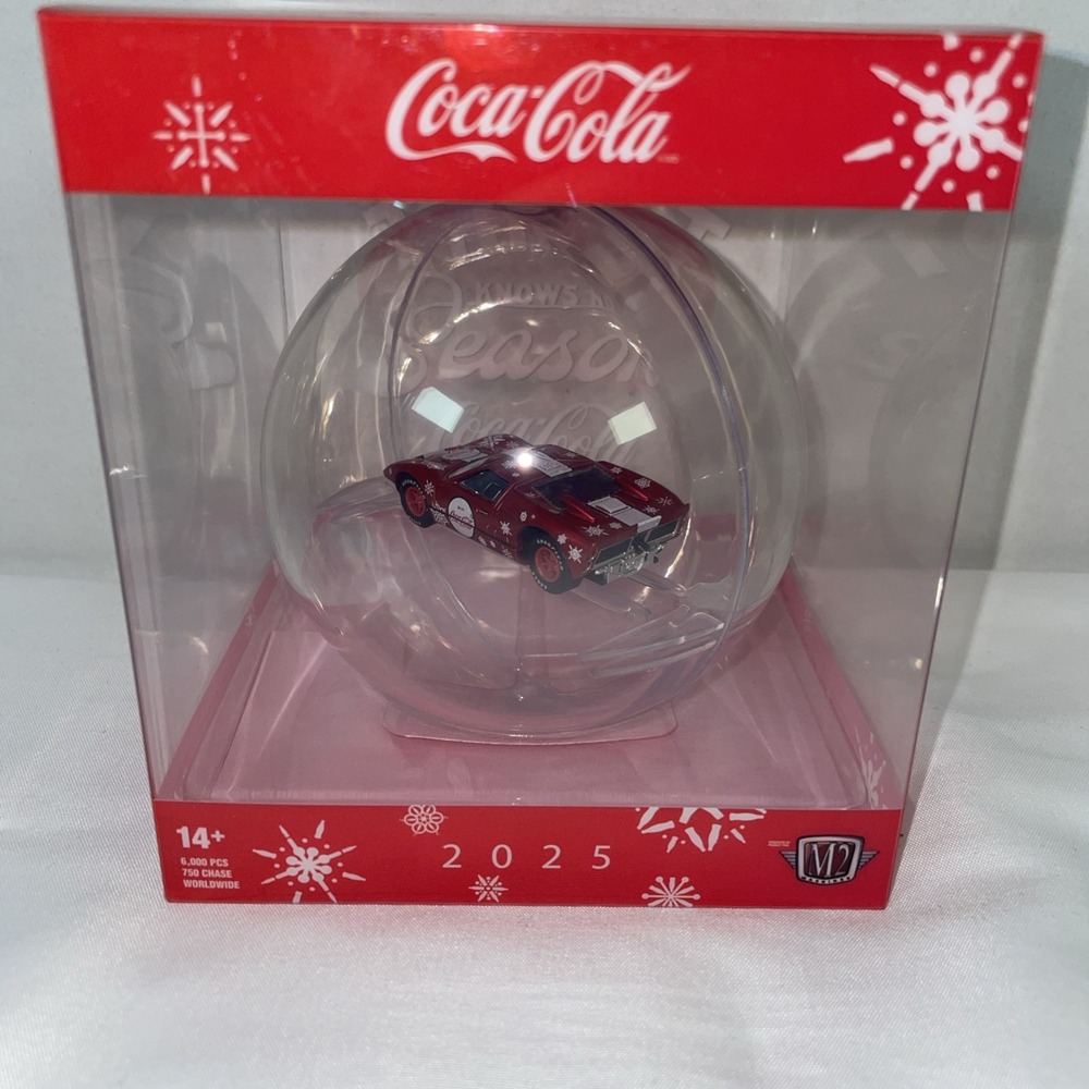 M2 Machines 2025 Coca-Cola Christmas Ornament 1966 Ford GT40 MKII